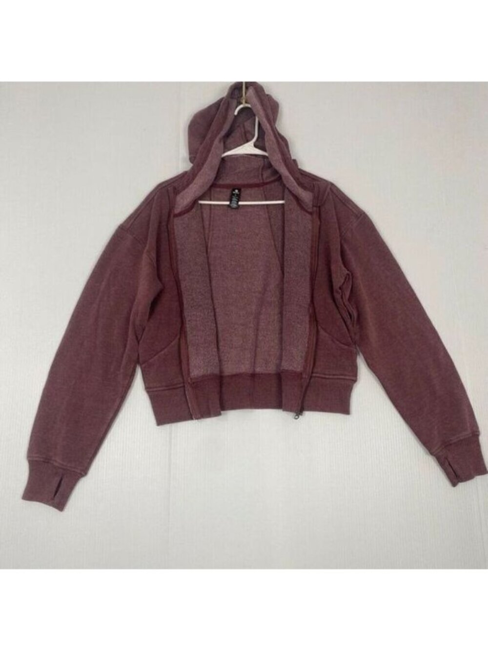 90 Degrees Women's Full Zip Hoodie Jacket Cotton Comfort Windsor Wine Size M New